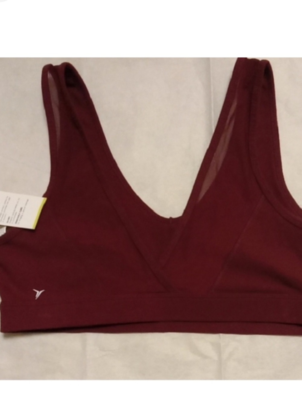 Old Navy Burgundy V-Neck Light Support Sports Bra